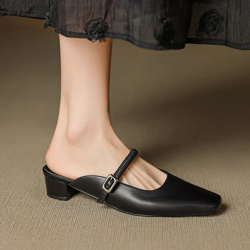 Lisa | Square Toe Mary Jane Mules