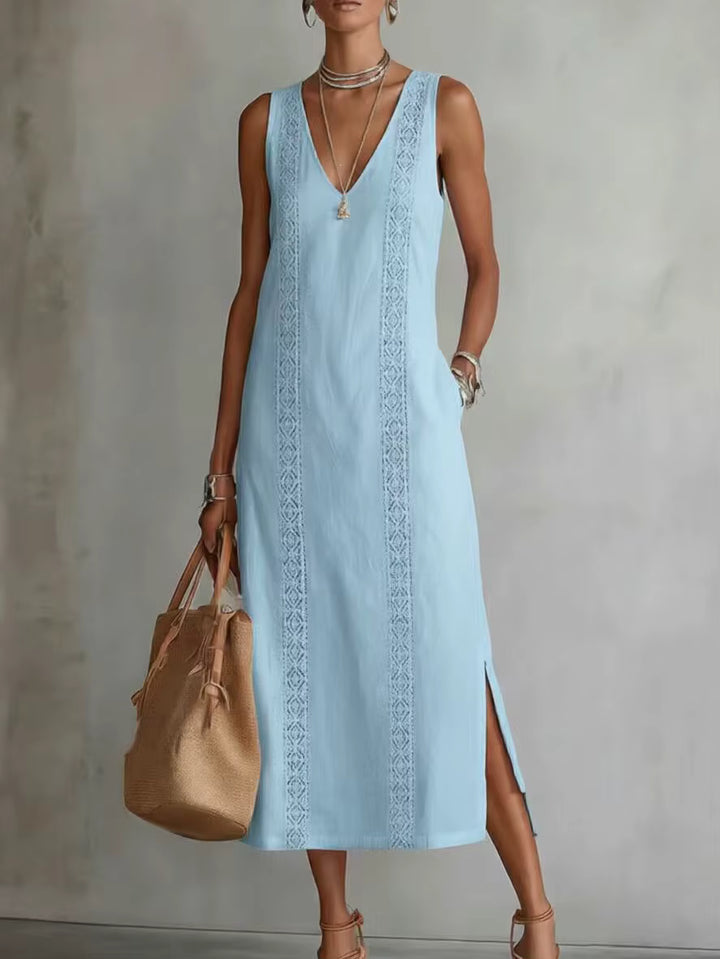 Simone | Halter Neck Maxi Dress with Side Slit