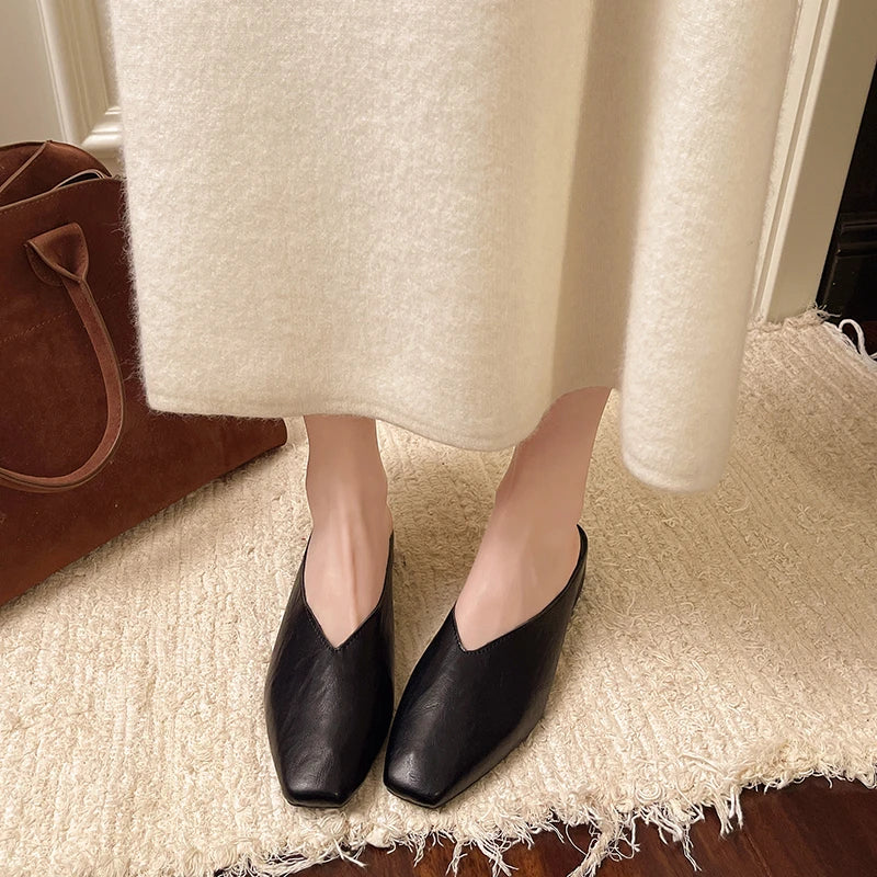 Beatrice | Metallic Mules with Square Toe