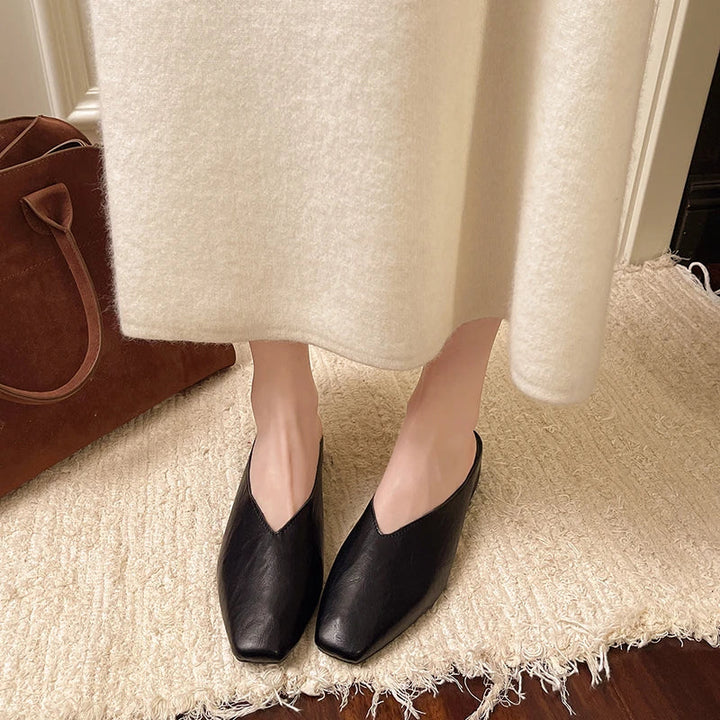 Beatrice | Metallic Mules with Square Toe