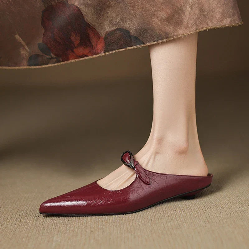 Regine | Pointed Mules with Buckle