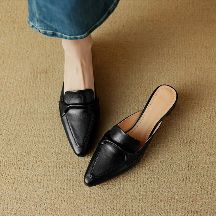 Marcella | Pointed Mules with Bow