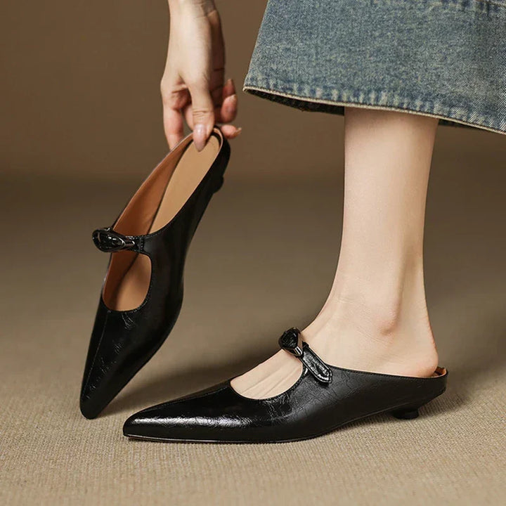 Regine | Pointed Mules with Buckle