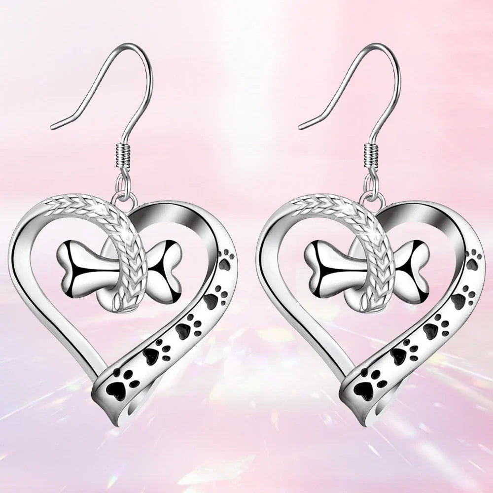 2-Piece Jewellery Set with Paw, Heart & Bone Charms