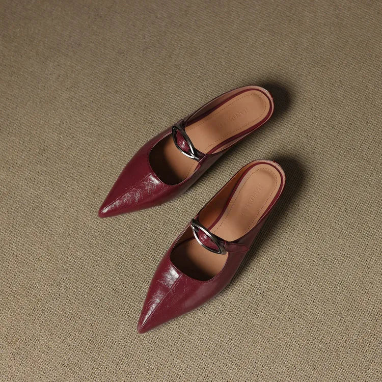 Regine | Pointed Mules with Buckle