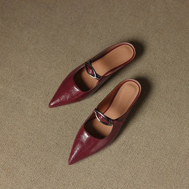 Regine | Pointed Mules with Buckle