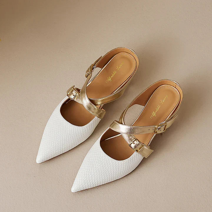 Ludovica | Pointed Mules with Crossed Straps