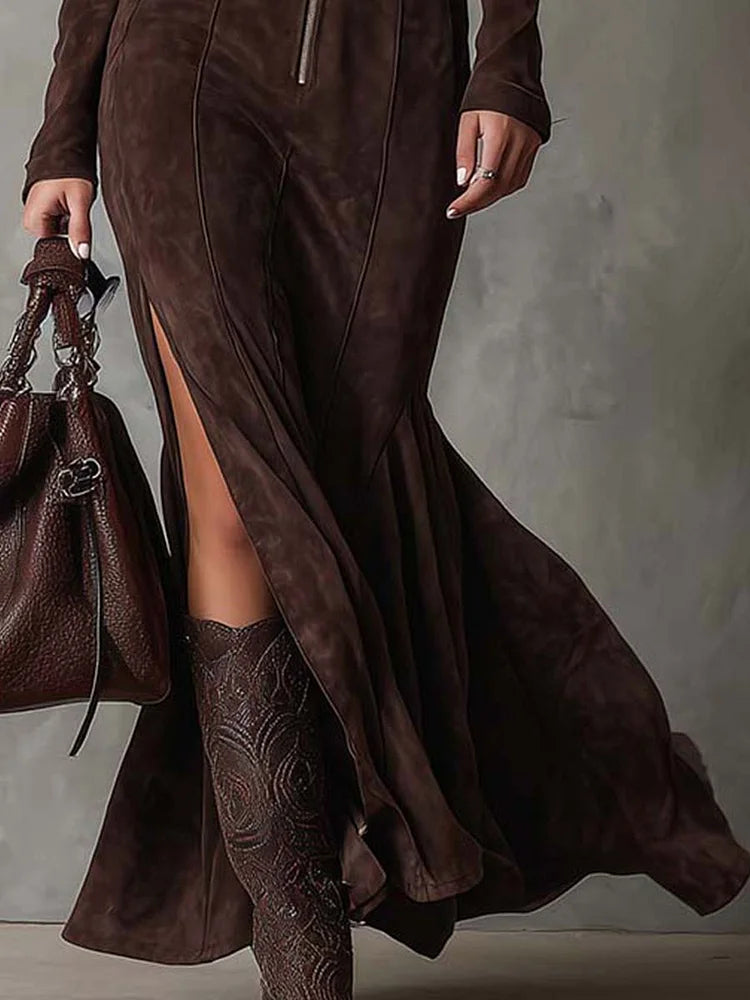 Mirabel™ | Vintage Belted Maxi Dress