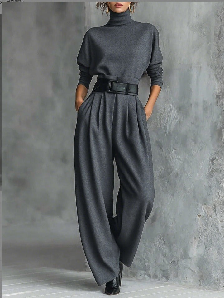 Doveline™ | Turtleneck Sweater & Wide-Leg Trousers Set