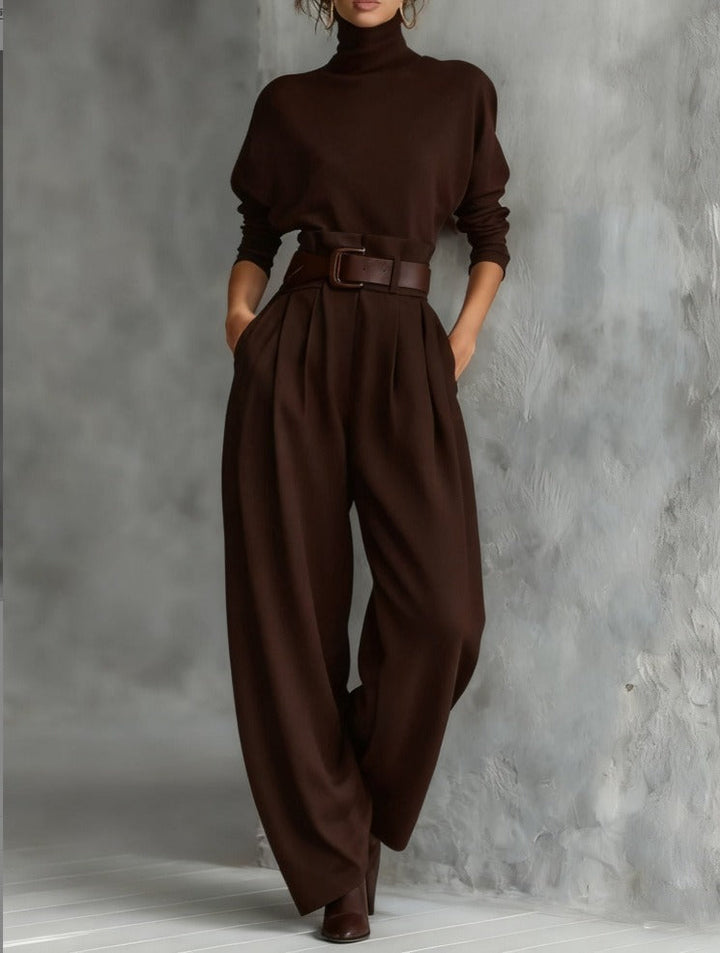 Doveline™ | Turtleneck Sweater & Wide-Leg Trousers Set
