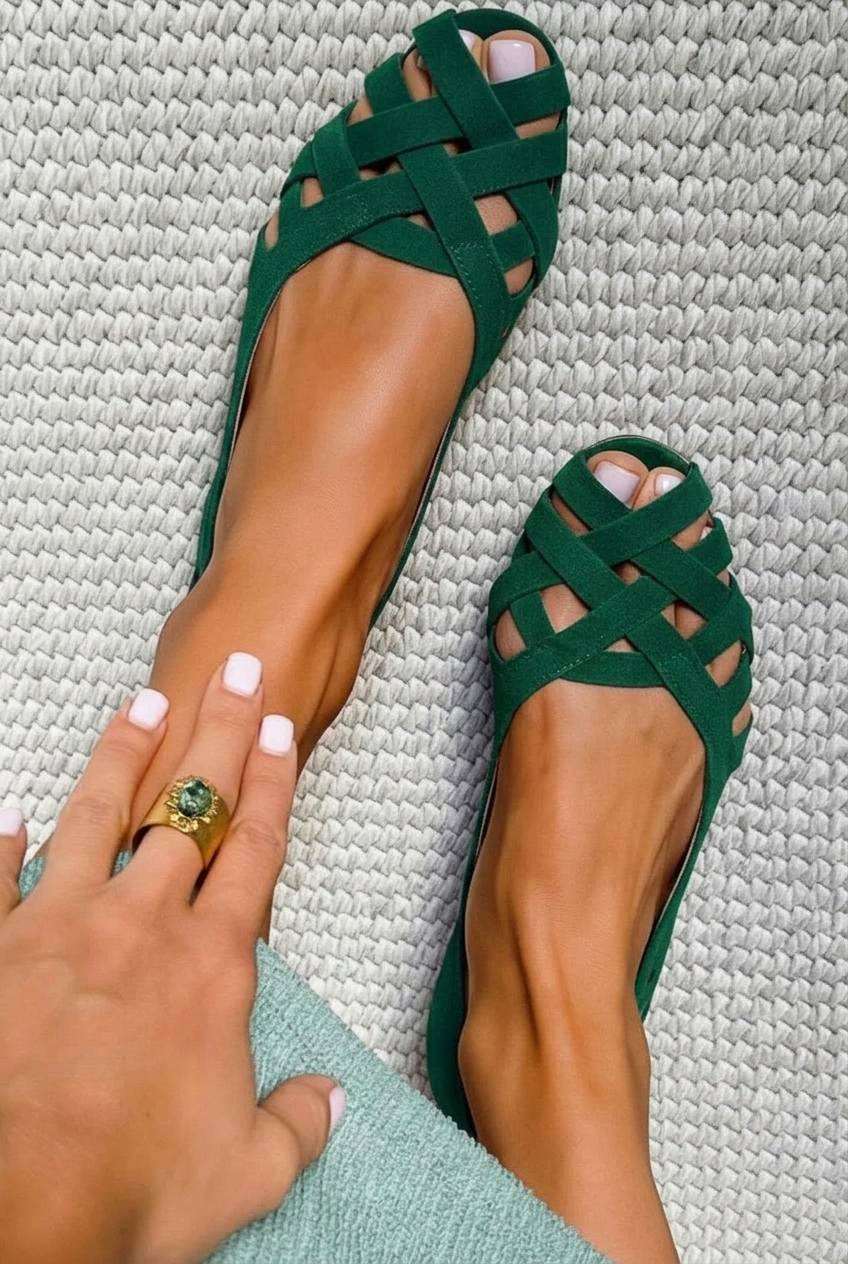 Casual Woven Low Heeled Dark Blue Open Toe Sandals