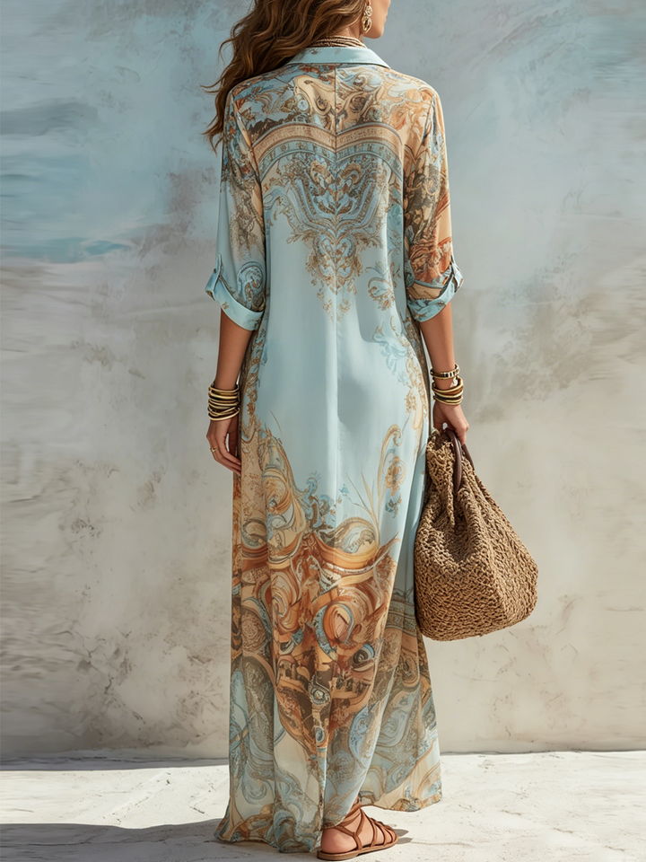 Blue Floral Maxi Dress