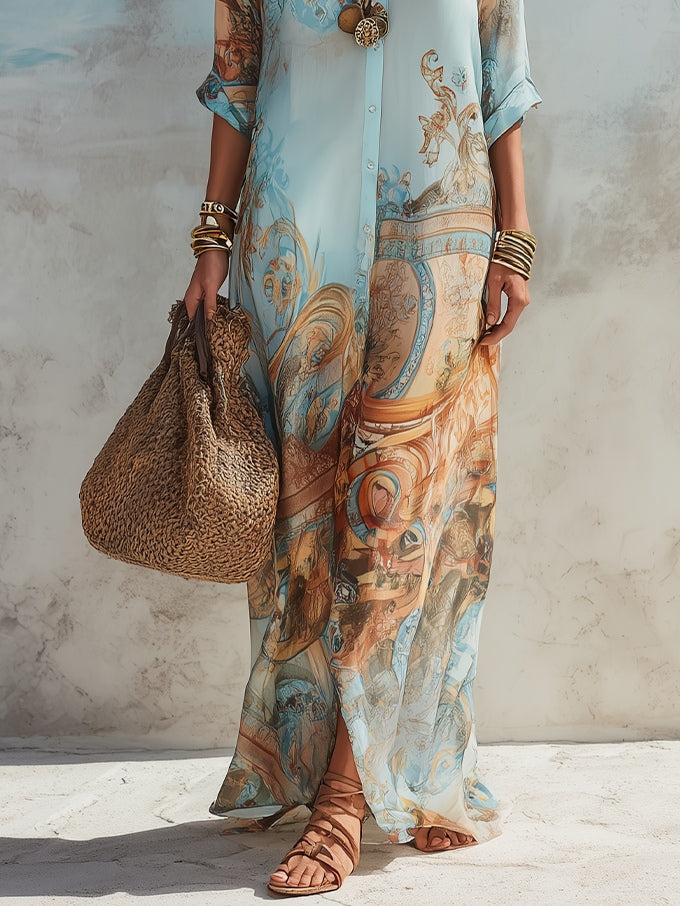Blue Floral Maxi Dress