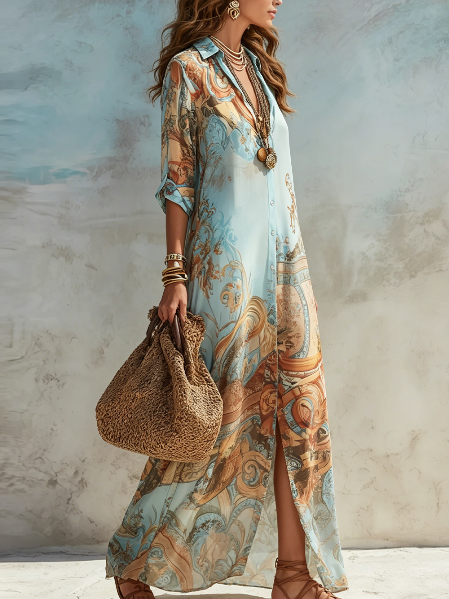 Blue Floral Maxi Dress