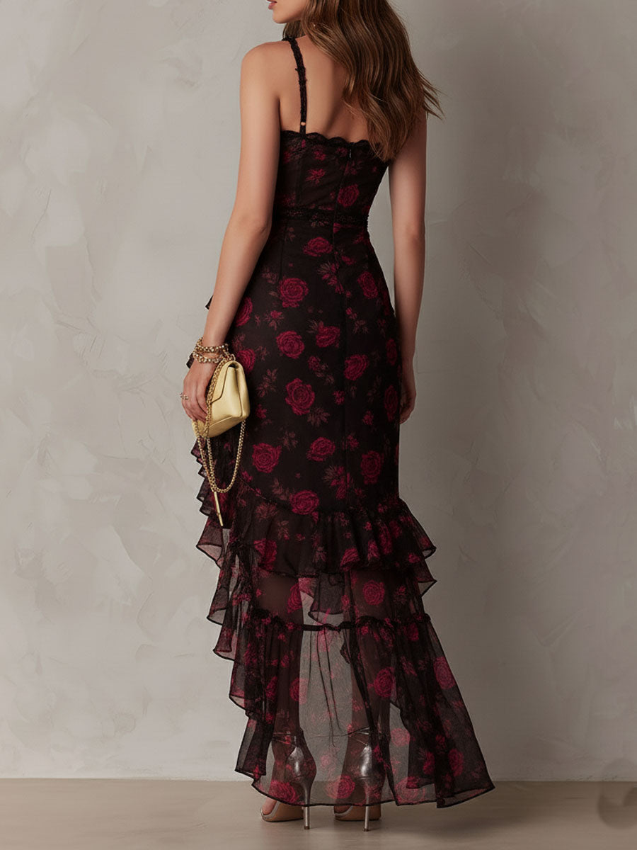 Lowe | Floral Dress with Ruffles and Layered Hem