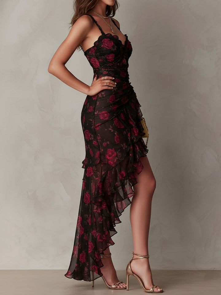 Lowe | Floral Dress with Ruffles and Layered Hem