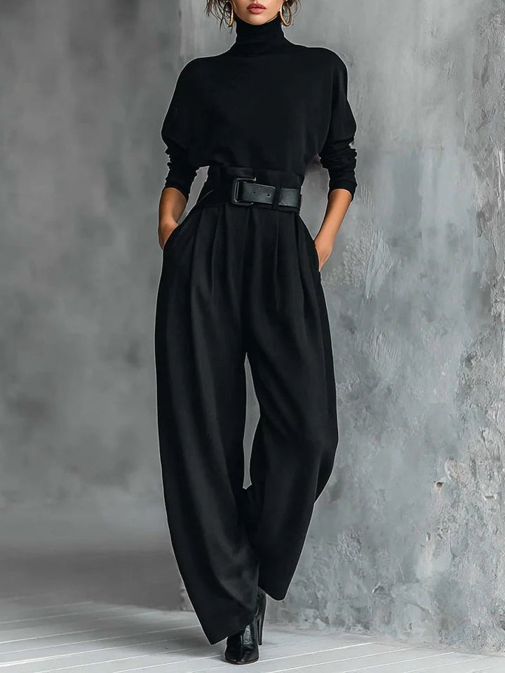 Doveline™ | Turtleneck Sweater & Wide-Leg Trousers Set