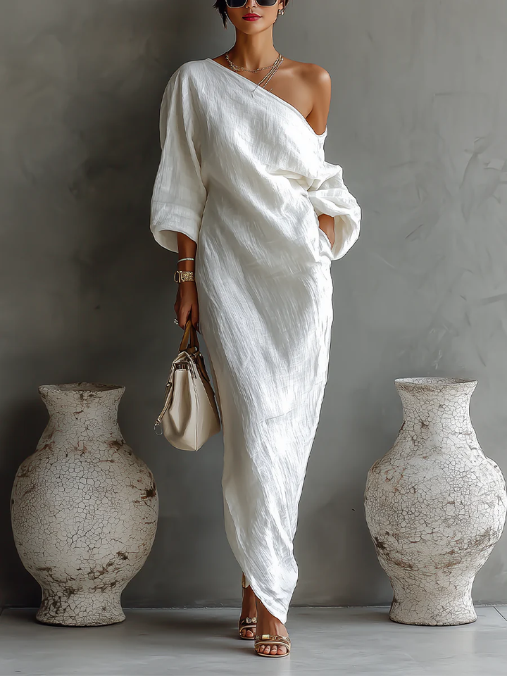 Elise™ | Elegant Asymmetric Maxi Dress