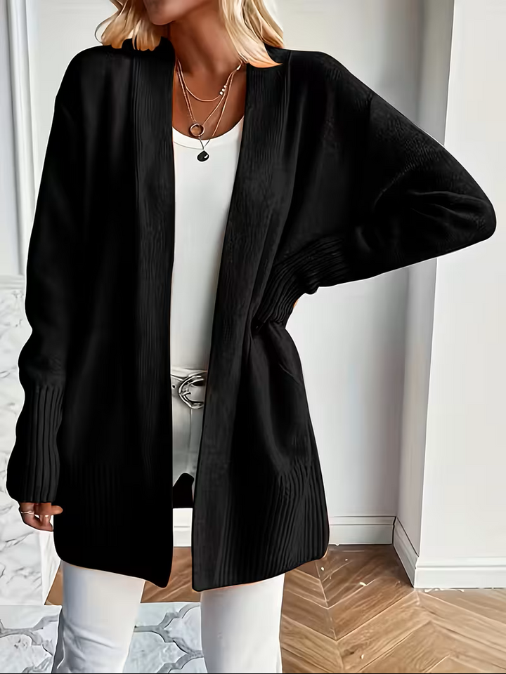 Anouk | Women's Open Front Cardigan Long Sleeve Ribbed Knit Pockets Casual