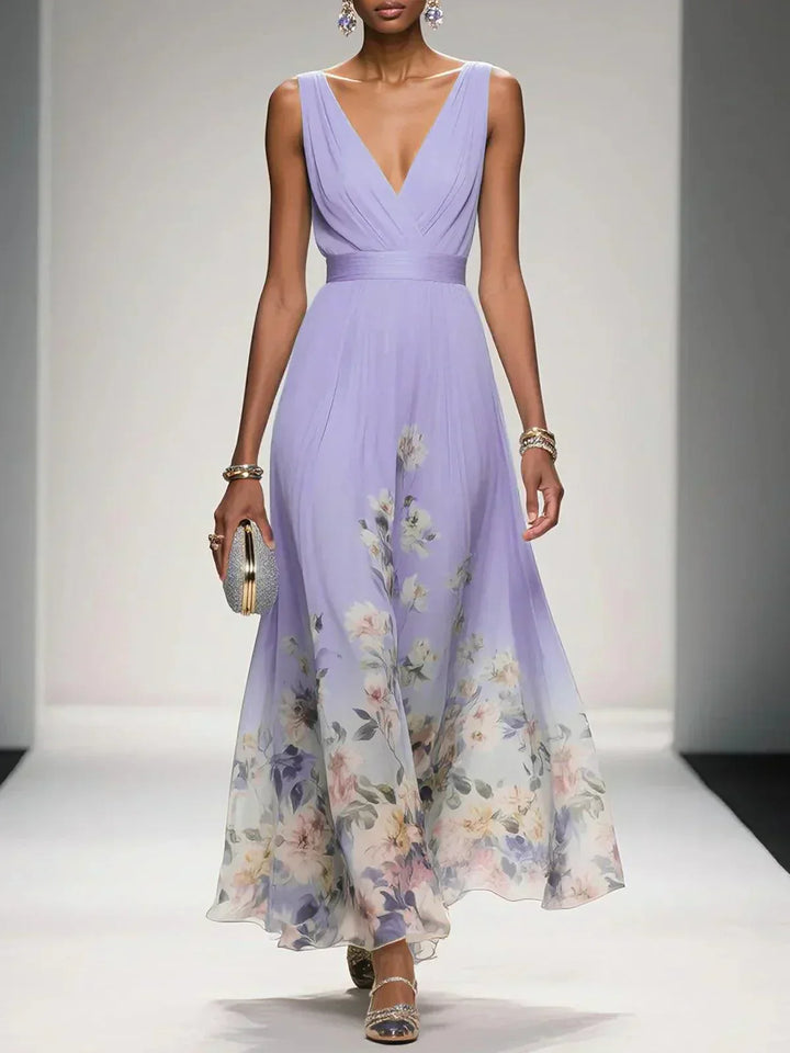 Gleamond | Floral Maxi Dress