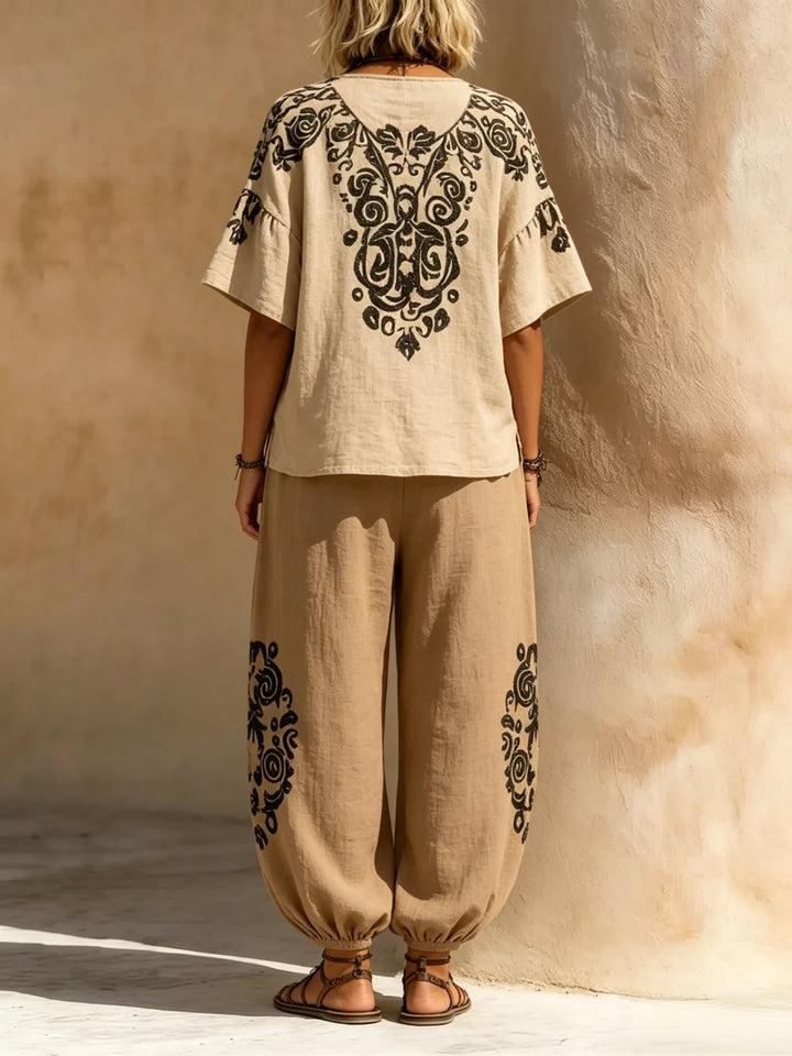 Wren | Ethnic Print Lantern Trouser Set