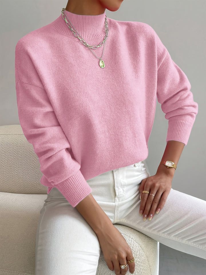 Petra | Mock Neck Drop Shoulder Sweater