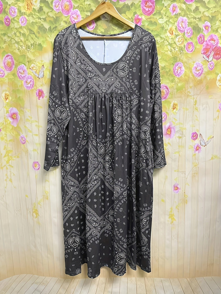 ELOWEN | CASUAL MIDI DRESS WITH LONG SLEEVES