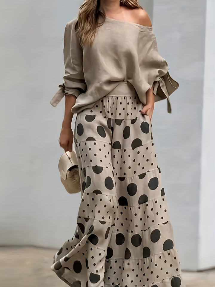 Delphine | Off-Shoulder Polka Dot Co-ord