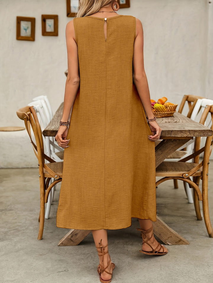 Marina | Sleeveless Midi Dress with Double Pockets