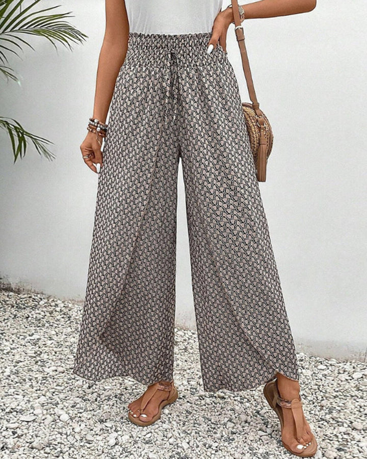 Catherine – Smocked Wide Leg Trousers