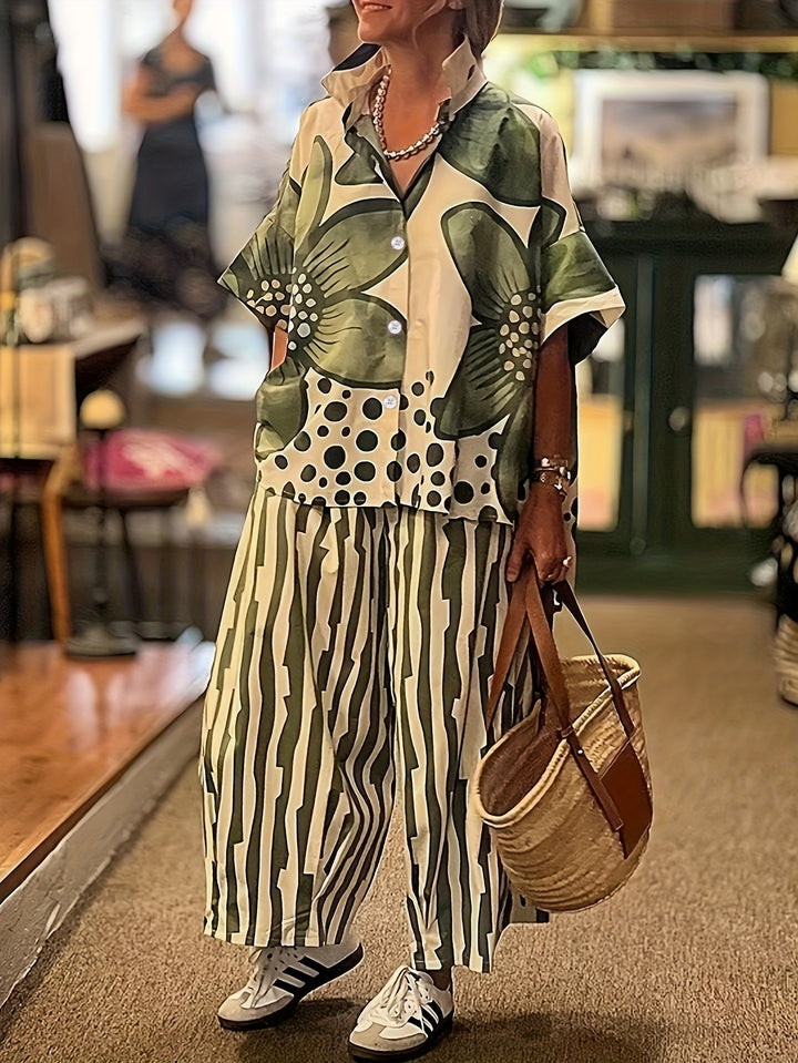 Nora | Printed Shirt & Trouser Suit