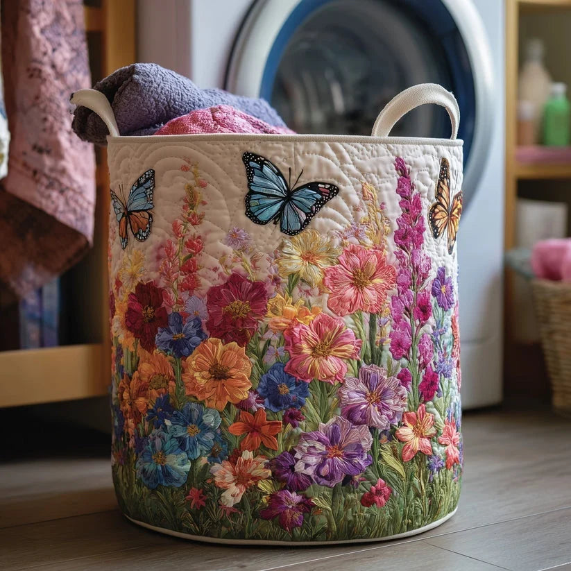 Butterfly Wildflower Garden Laundry Basket
