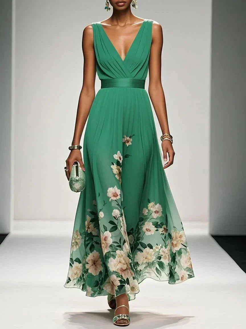 Gleamond | Floral Maxi Dress