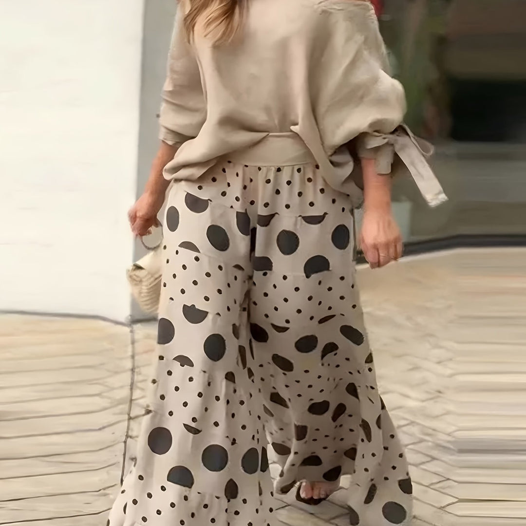 Delphine | Off-Shoulder Polka Dot Co-ord