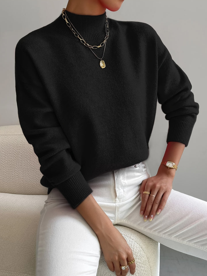 Petra | Mock Neck Drop Shoulder Sweater