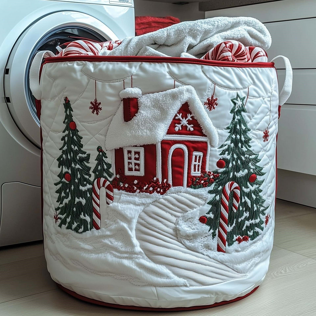 Candy Cane Cottage Laundry Basket