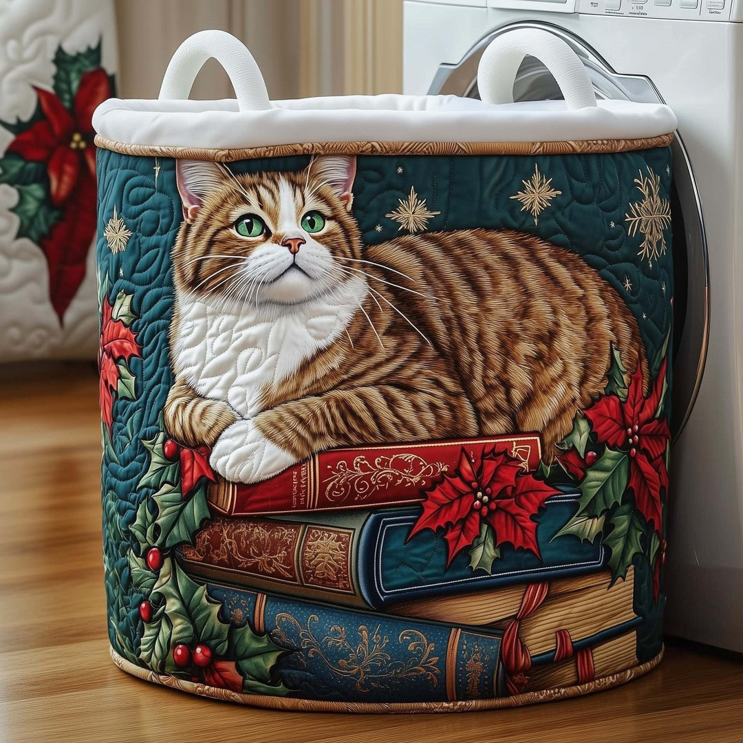 Christmas Storybook Cat Laundry Basket