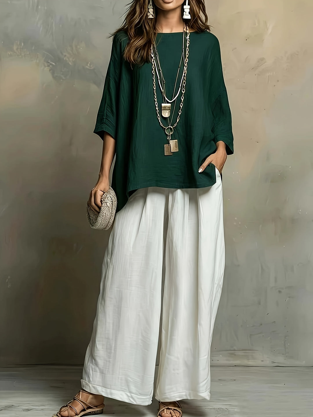 Talia | Colour-Block Wide-Leg Co-ord