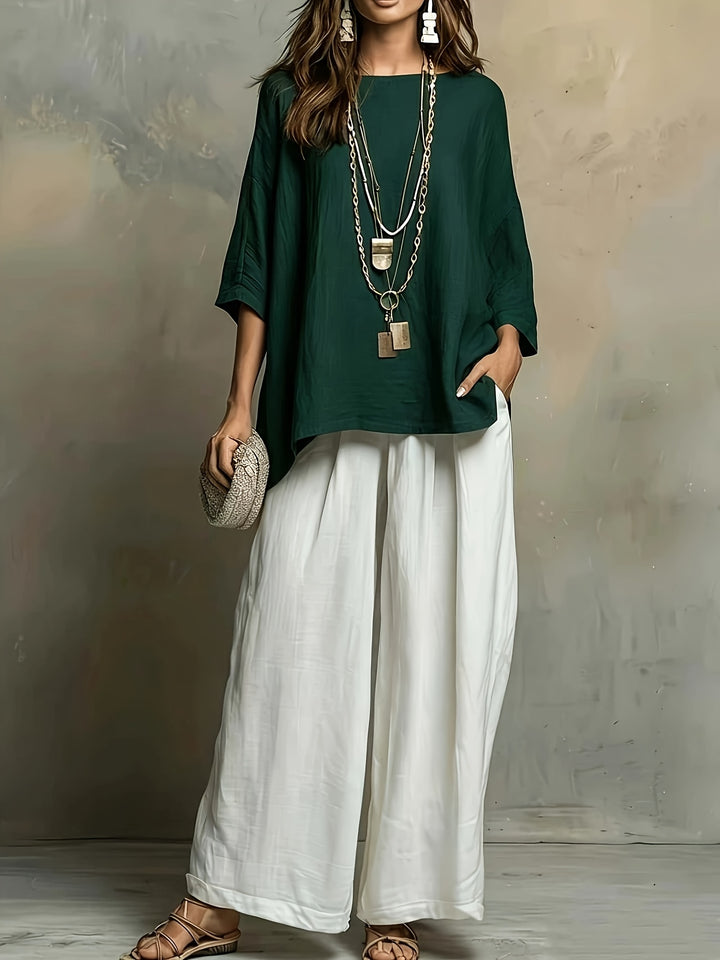 Talia | Colour-Block Wide-Leg Co-ord