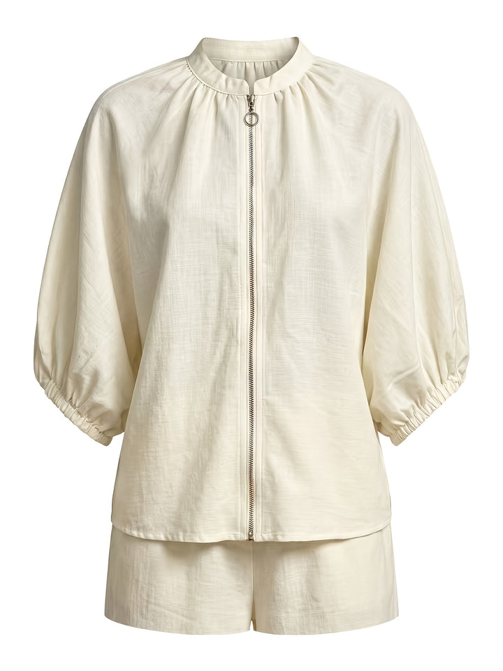 Sylvie | Linen-Look Zip Co-ord