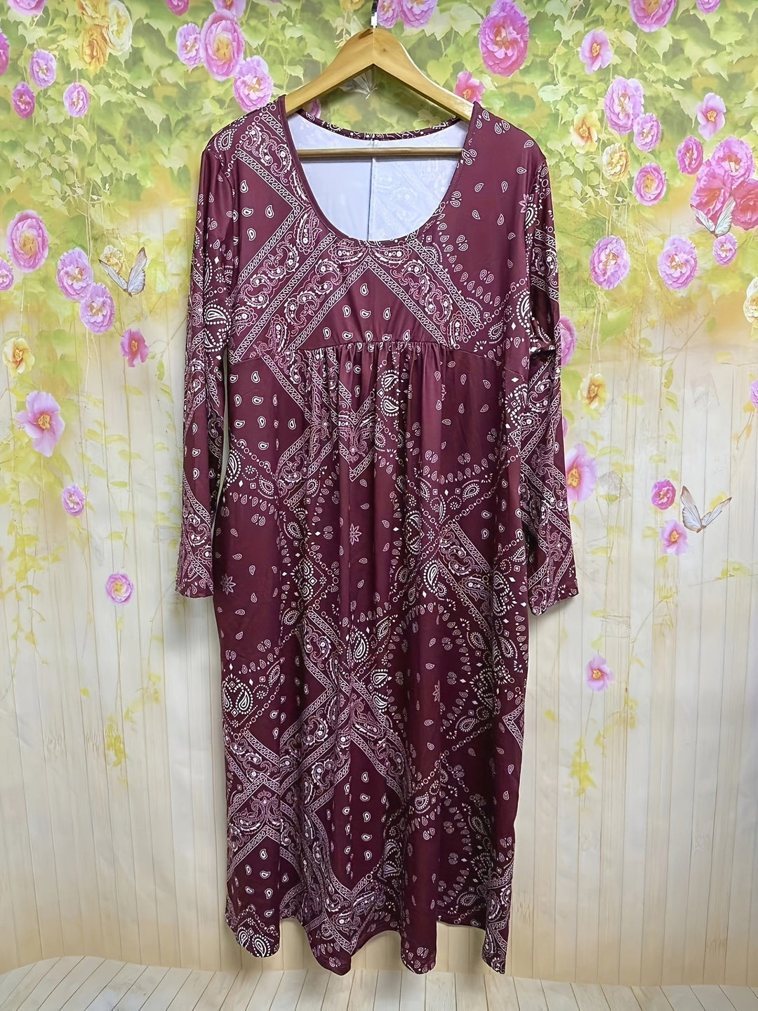 ELOWEN | CASUAL MIDI DRESS WITH LONG SLEEVES
