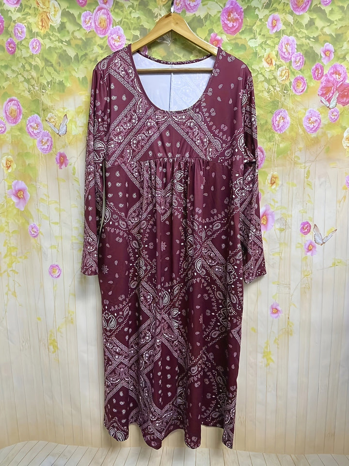 ELOWEN | CASUAL MIDI DRESS WITH LONG SLEEVES