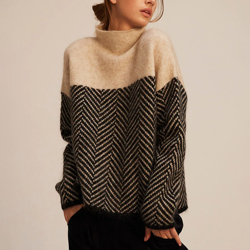 Isabelle | Trendy Sweater with High Neck