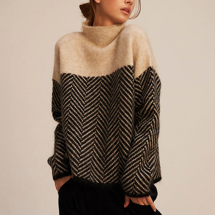 Isabelle | Trendy Sweater with High Neck