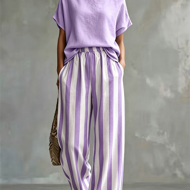 Marnie | Round Neck Linen-Look Set