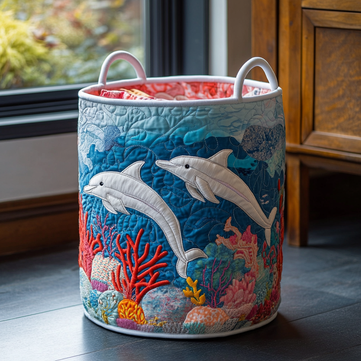 Dolphin Drift Laundry Basket