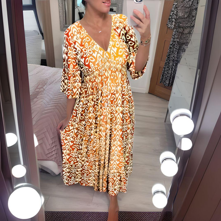 Lillia - Boho Printed Dress