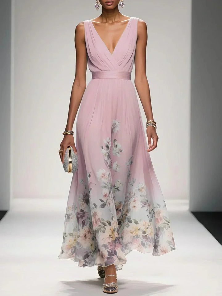 Gleamond | Floral Maxi Dress