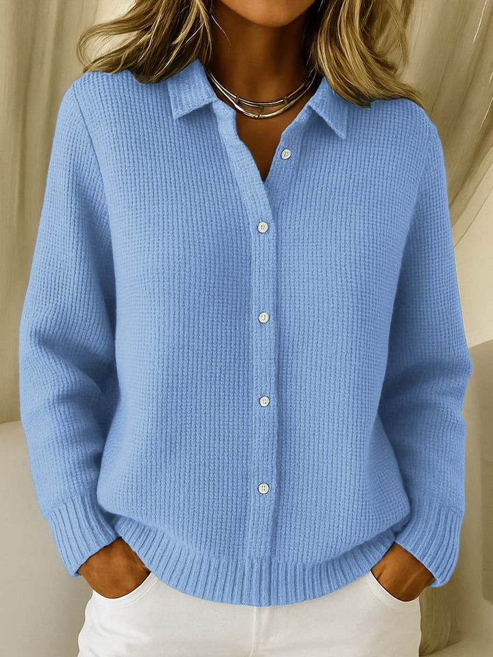 Camille™ | Textured Knit Button-Up Cardigan