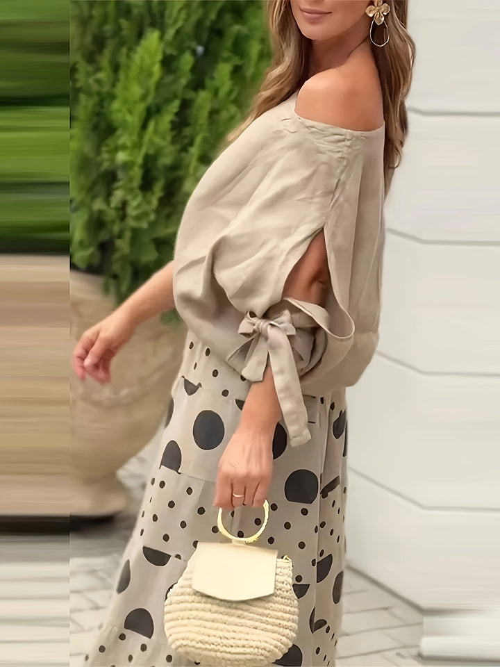 Delphine | Off-Shoulder Polka Dot Co-ord